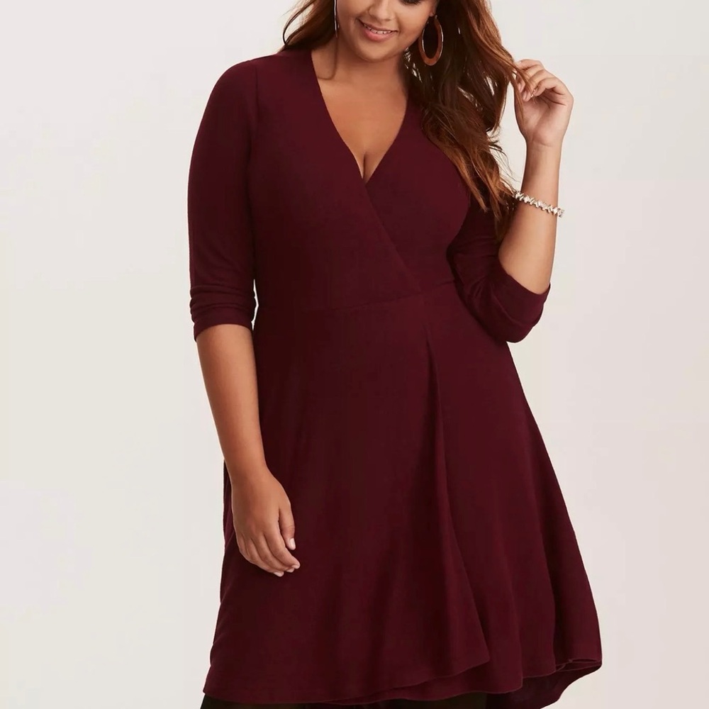 Torrid Burgundy High Low Dress
